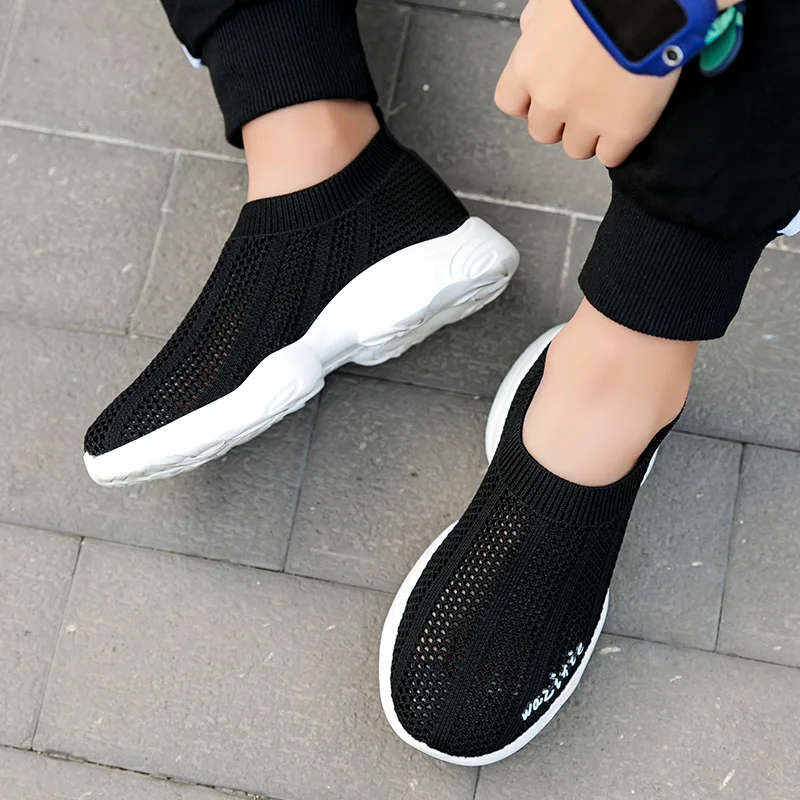 Summer Breathable Black Children Shoes for girls boys Mesh Sneakers kids 2023 Comfortabl Sport Shoes 6 7 to 10 8 to 12 years old