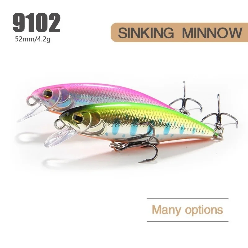 1 Pcs Small Lures for Minnow Fishing Lure Japanese Style Bait 4.5g 52mm Slowly Sinking Minnow Mini Hard Bait for Perch Trout