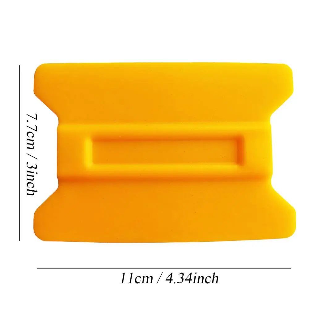 5pcs Yellow Plastic Squeegee Vinyl Sticker Car Film Wrap Tool Auto Paint Care Accessories Window Tint Install Scraper 5A41