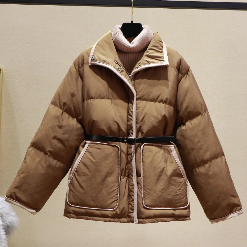 

2020 New Fashion Winter Jacket Women Parka Women Coat Coat Female Short Korean Jacket with Belt