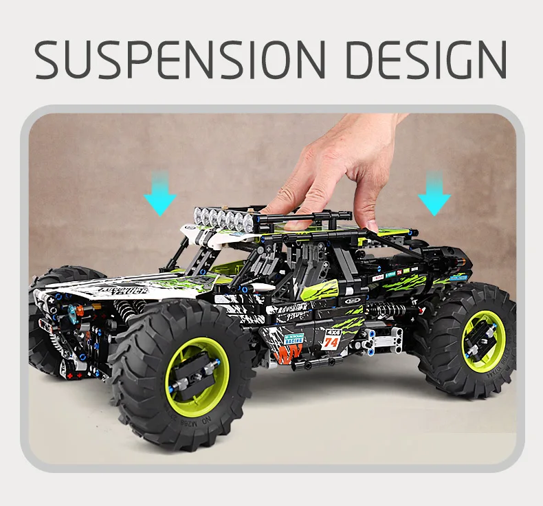 MOULD KING 18002 Technical RC Car Toys For Boys Building Blocks Remote Control Off-Road Car Terrain Climbing Buggy Truck Gifts