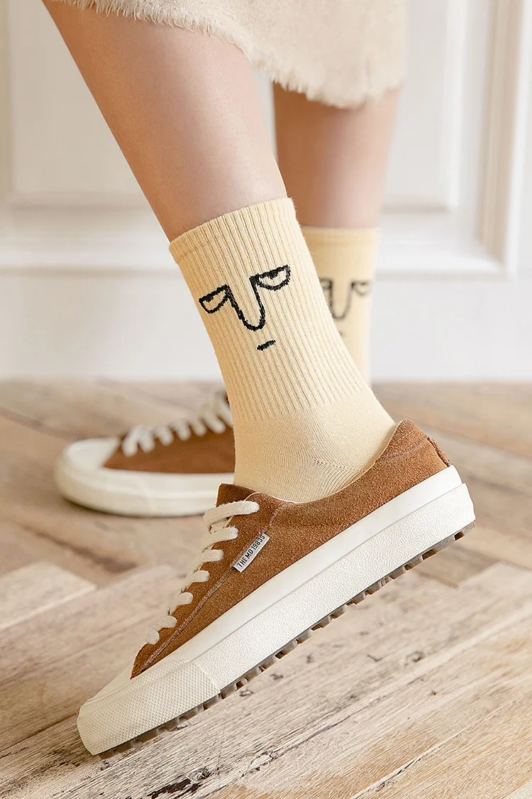 Calcetines de algodón con estampado de Jacquard para hombre y mujer, medias divertidas de estilo Hip-pop, divertidas, con personalidad, 5 pares