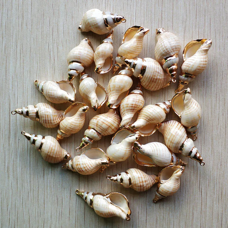 

Wholesale 20pcs/lot 2019 new fashion natural Shell Conch Charms Pendant for DIY Craft Jewelry Making Accessories free