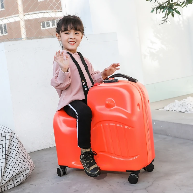 Neue Kinder Roll Gepäck Spinner 20 zoll Räder Koffer Kinder Kabine Trolley Student Reisetasche Nette Baby Tragen Auf Stamm