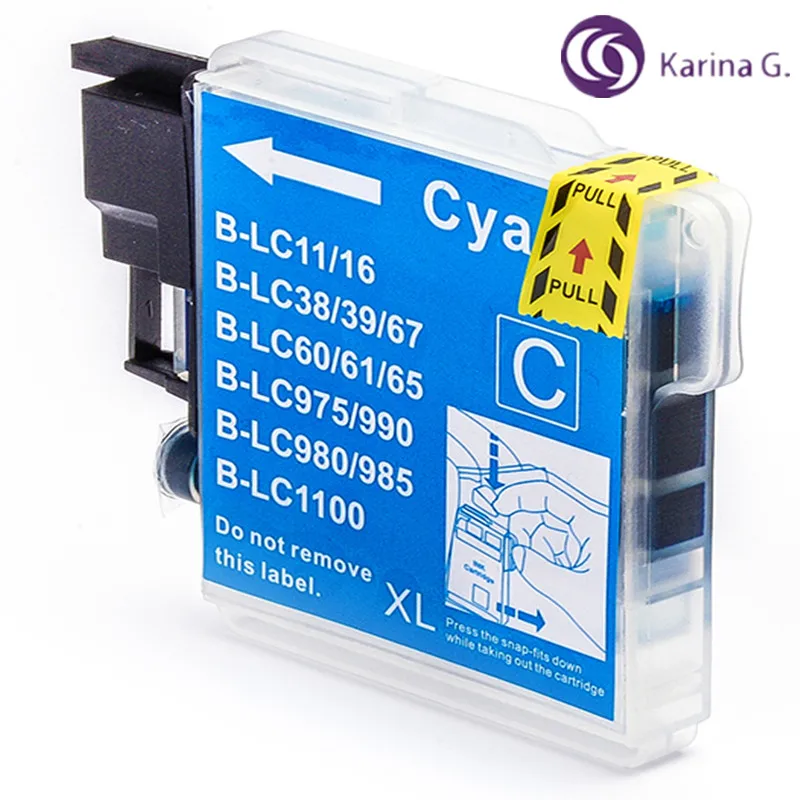 Совместим с Brother LC11 LC16 LC38 LC39 LC60 LC61 LC65 LC67 LC975 LC980 LC985 LC990 LC1100 для Brother DCP-185C/195C/197C