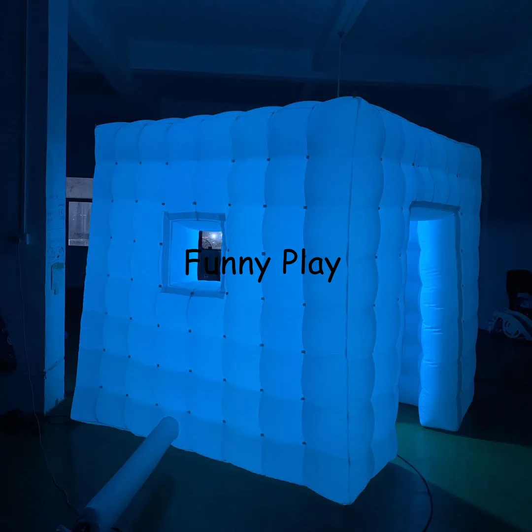 

Portable inflatable photo booth cube tent With Brightest Colorful Full glow Lights,promotion photo booth kiosk enclosure