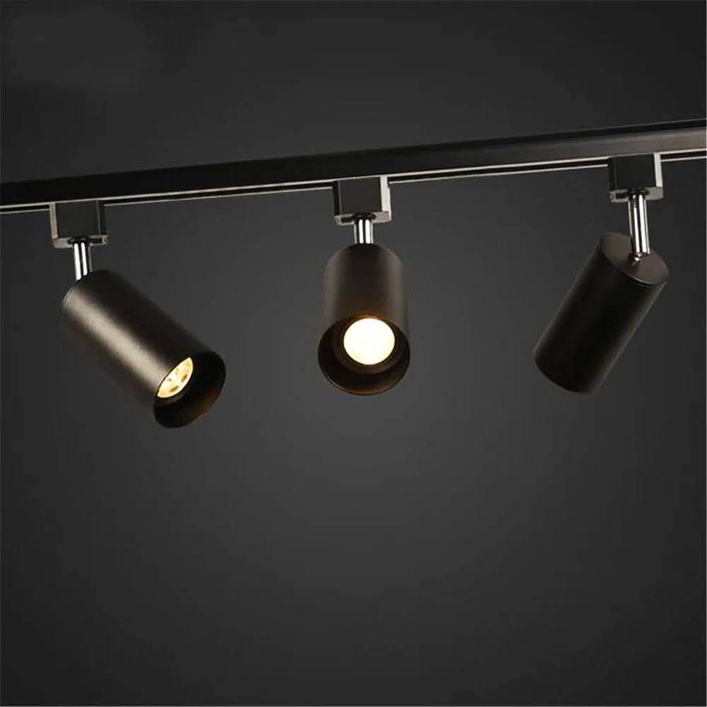 Spot Lumineux sur Rail GU10 de 110/220V, Ensemble Complet de Couleur Or, Blanc et Noir, avec Suivi de Plafond, Fixation Mickey, Vêtements de Cuisine pour la Maison