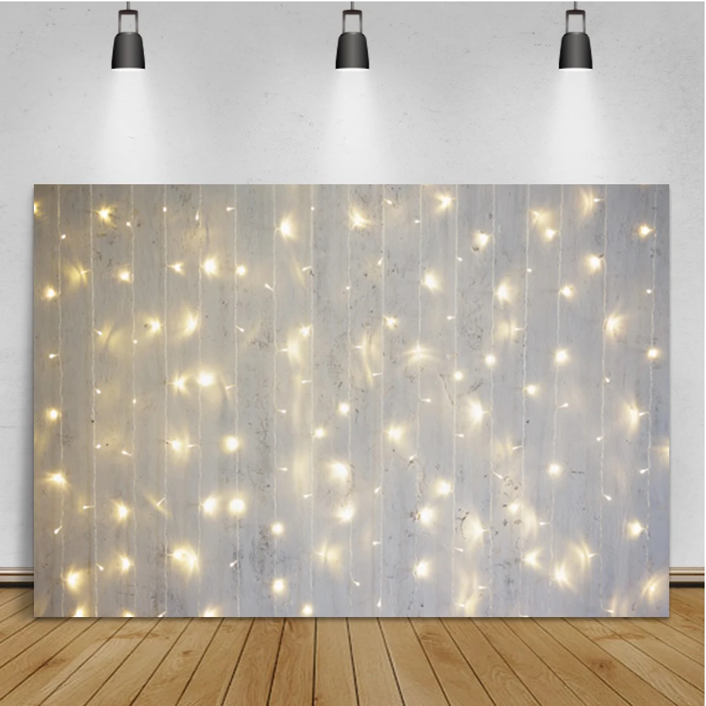 

Laeacco String Light Wall Photography Background Birthday Portrait Art Room Decor Custom Backdrop Photozone For Photo Studio