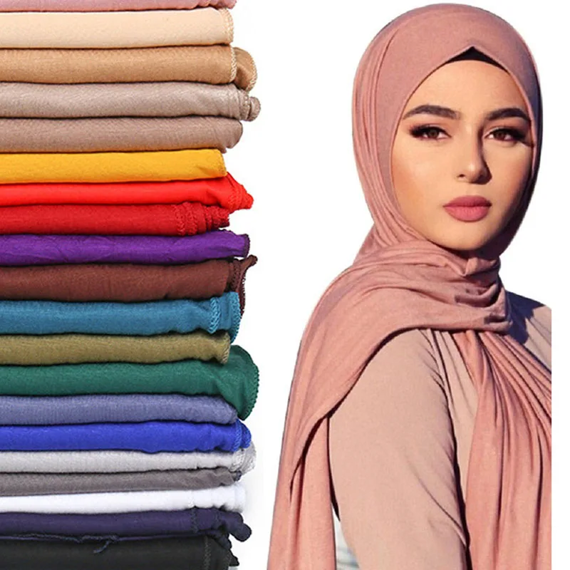 

Modal Cotton Jersey Hijab Scarf Muslim Women Shawl Turban Head Wrap Islamic Headscarf Pashmina Turbante Mujer Bufanda Foulard