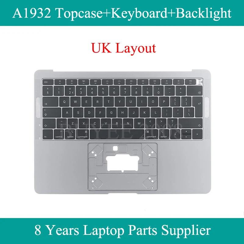 

Original A1932 UK Keyboard For Macbook Air Retina 13.3" A1932 Topcase Keyboard Backlight 2018 Year Space Grey