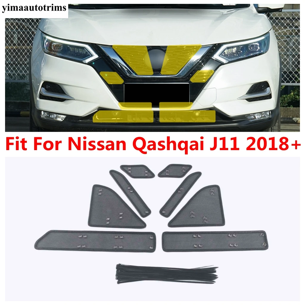 

Front Grille Grill Insect Insert Screening Net Anti-insect Dust Cover Kit Trim Accessories For Nissan Qashqai J11 2018 2019 2020