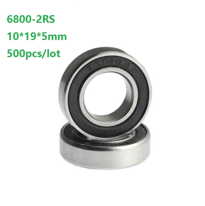 

500pcs/lot ABEC-1 6800RS 6800-2RS 6800 2RS 10*19*5mm Deep Groove Ball Bearing Thin Wall Deep Groove Ball bearing 10×19×5mm