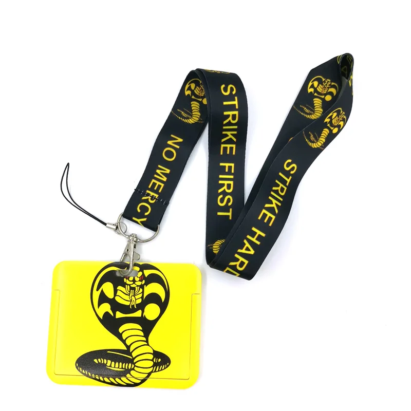 Snake Cobra Kai Cute Card Cover Clip Lanyard Retractable Student Nurse Badge Reel Clip Cartoon ID Card Badge Holder accessories