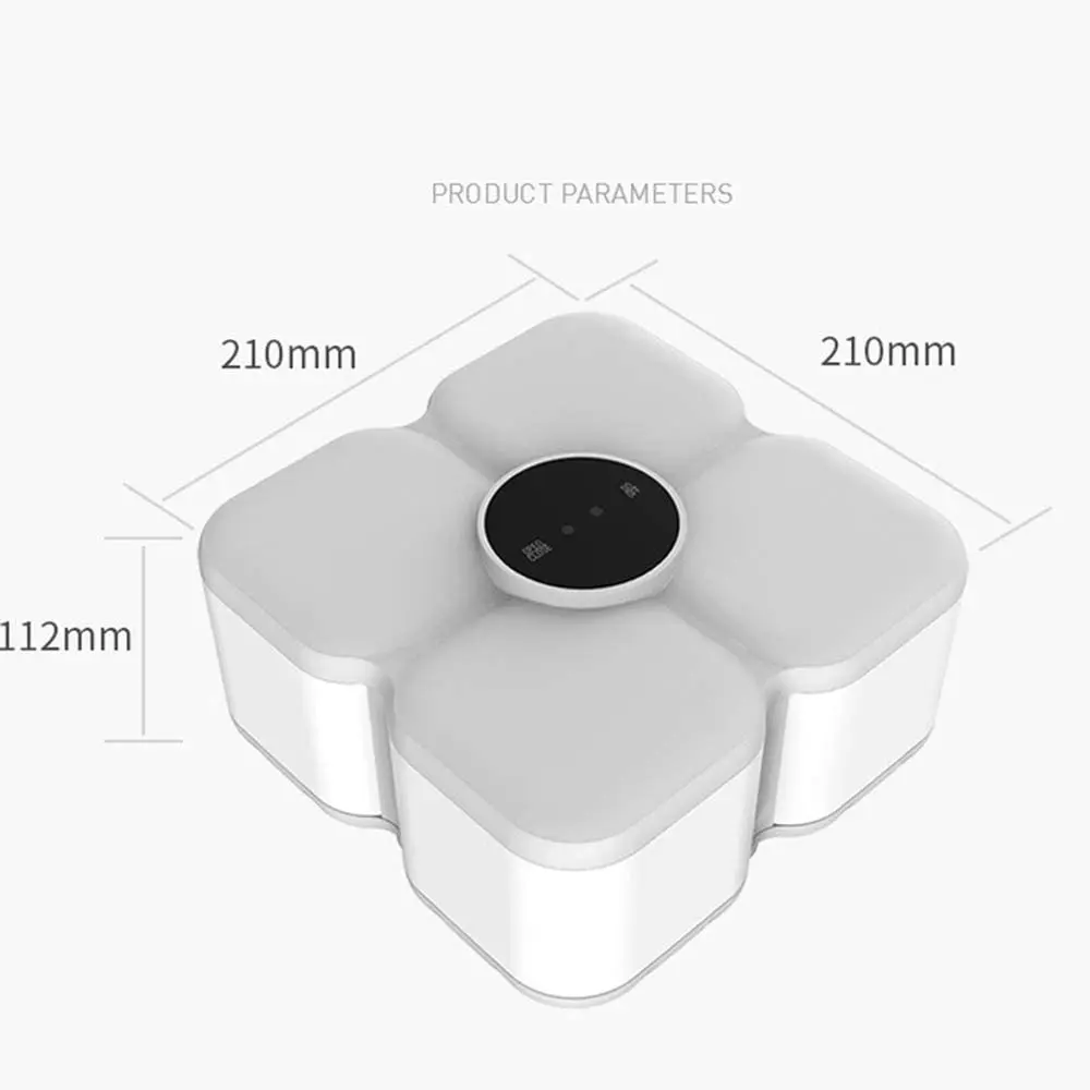 LIHUACHEN Automatic Induction Rotating Shrink Snack Plastic Storage Box,4 Compartment Food Candy Box Nut Dried Fruit Plate