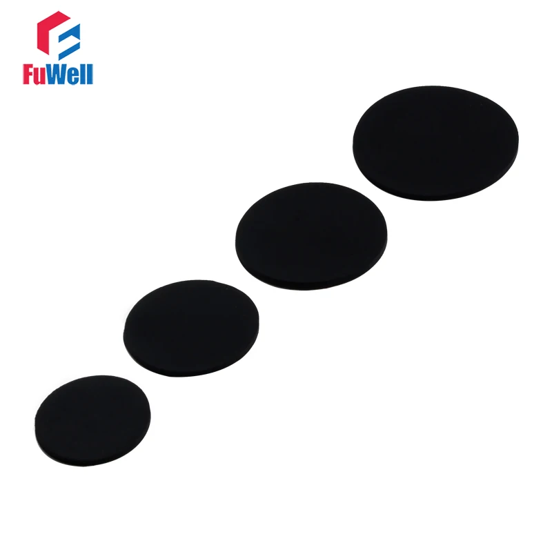 5pcs Flat Gasket Ring Black FKM Cushion Solid Plain Sealing Rubber Ring Gasket 10mm~50mm OD Flat Gasket Ring Washer