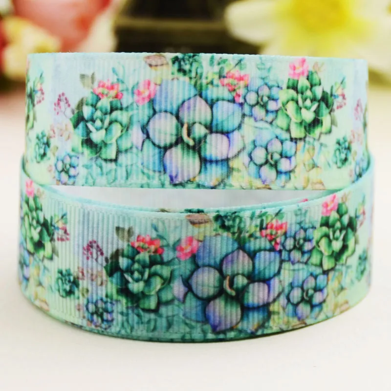 22mm 25mm 38mm 75mm Ruban satin Cactus Flowers Cartoon Character printed Grosgrain Ribbon party decoration 10 Yards