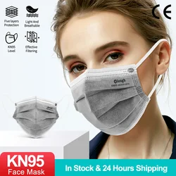 Mascarillas FPP2 5 Layers KN95 Masks Adult Gray Carbon Activated Mascarilla FFP2 KN95 Homologada Protective FFP 2Mask