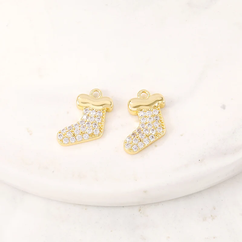 مصنع الجملة الذهب اللون النحاس والزركون الجوارب سحر المعلقات قلادة وسوار القرط Diy مجوهرات اكسسوارات