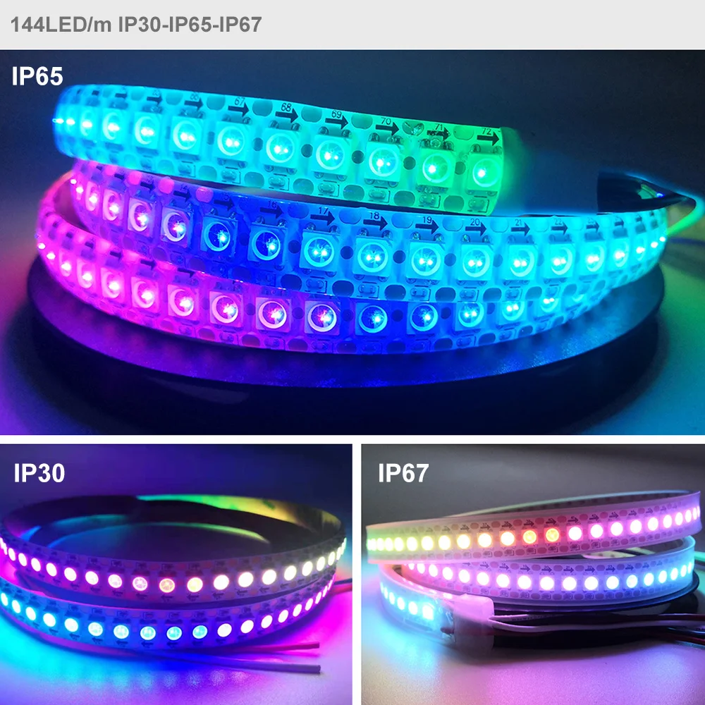 5V WS2812B Led Strip Light Addressable RGB LED Lights WS2812 Smart Led Tape Waterproof For Room Decor IP30/65/67