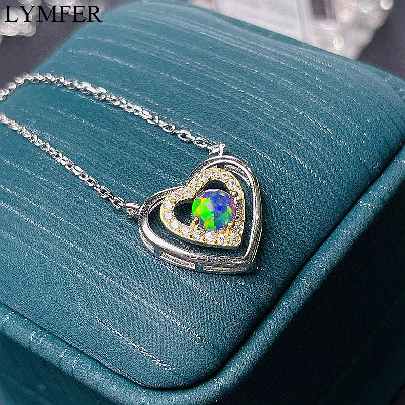 Natural Black Opal Necklace, Rare Gems, Beautiful Firecolours, 925 Pure Silver Hot Selling