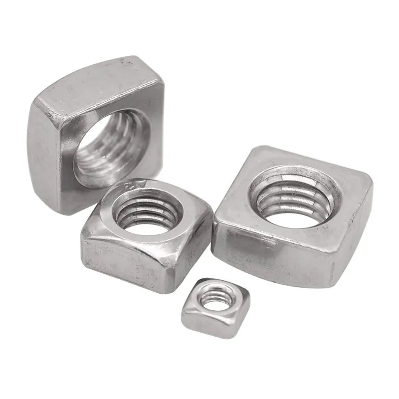 5/10pcs High Quality M3 M4 M5 M6 M8 M10 M12 DIN557 GB39 304 A2 Stainless Steel Metric Threaded Square Nut Foursquare Quadrate