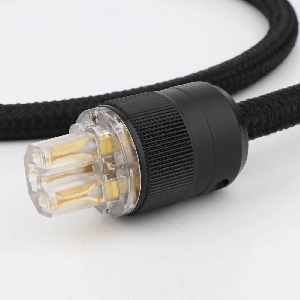 Monosaudio P903 99.998% Pure Copper Silver plated hifi power cord Gold Plated UK IEC AC Female Male Power Plug Power Cable