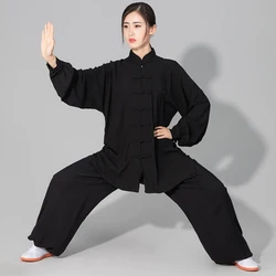 USHINE Unisex Traditional Chinese Clothing 6 Colors Long Sleeve Wushu TaiChi KungFu Uniform Tai Chi Uniforms Exercise Clothing