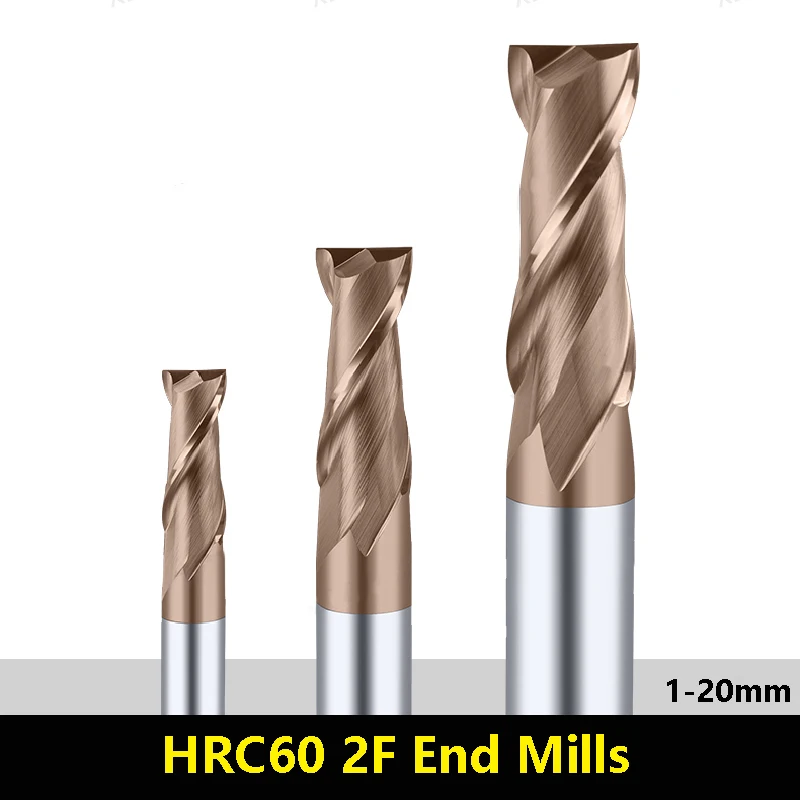 BEYOND HRC60 2F Keyway Carbide End Mills 2 Flutes CNC Coating Machine Tool Tungsten Steel Milling Cutter 1mm 2mm 4mm 6mm 8mm