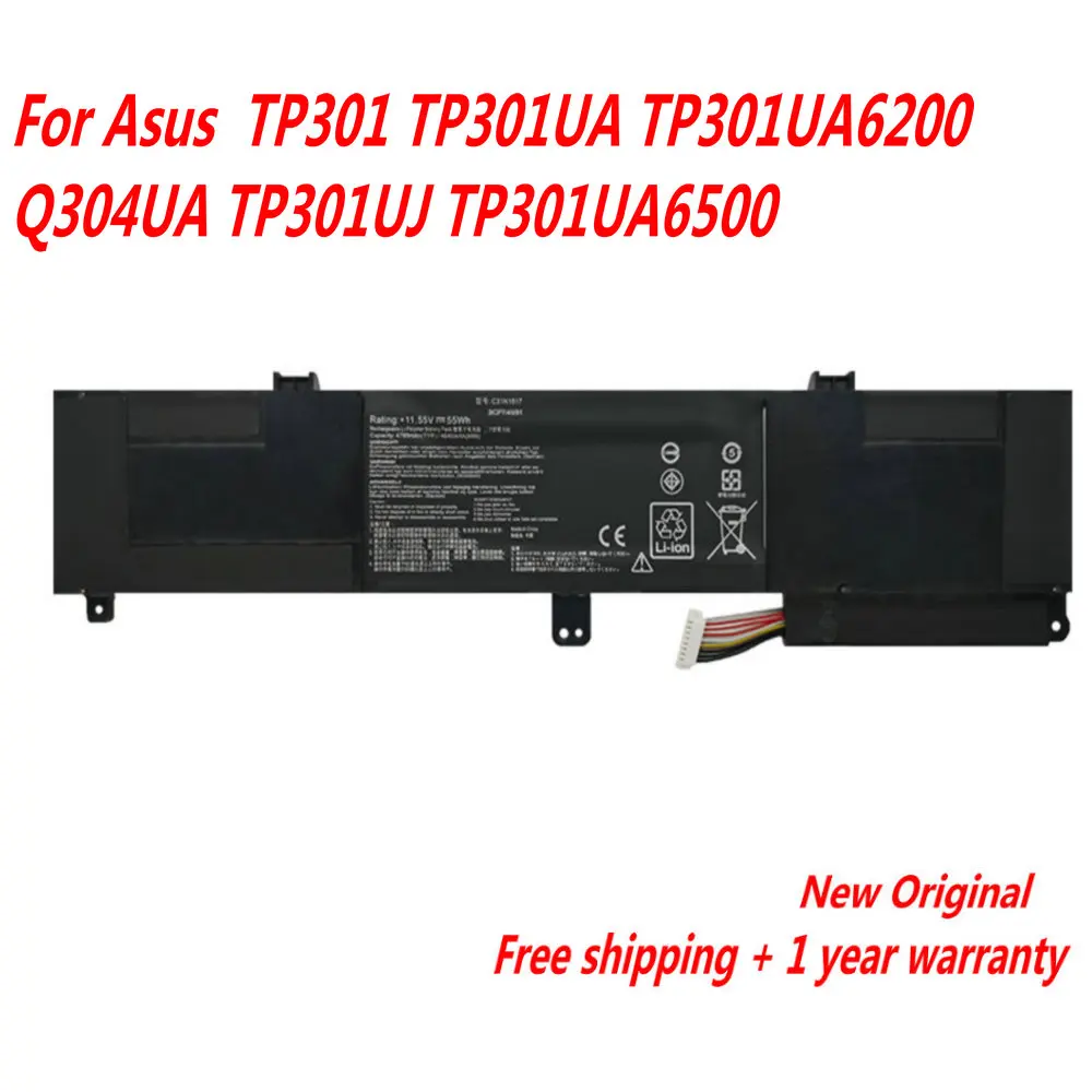 

Оригинал C31N1517 Аккумулятор для ноутбука Asus TP301 TP301UA TP301UA6200 Q304UA TP301UJ TP301UA6500 11,55 в 55 Вт-ч 4780 мАч