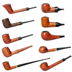 MUXIANG 12 Types Free 10 Pipe Tools Straight kevazingo wood Tobacco Pipe Handmade churchwarden Smoking Pipe China ad0001-ad0050