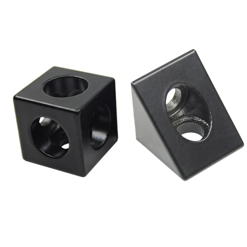 4pcs/pack 2020 Aluminum Block Cube Prism Connector Wheel Regulator Corner V-slot Three Way Connector 90 Degree Angle