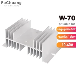 W-70 Base di alluminio del dissipatore di calore di forma del radiatore W per DA AA DD VA VD LA 1pcs relè a stato solido monofase SSR 10A 15A 20A 25A 40A