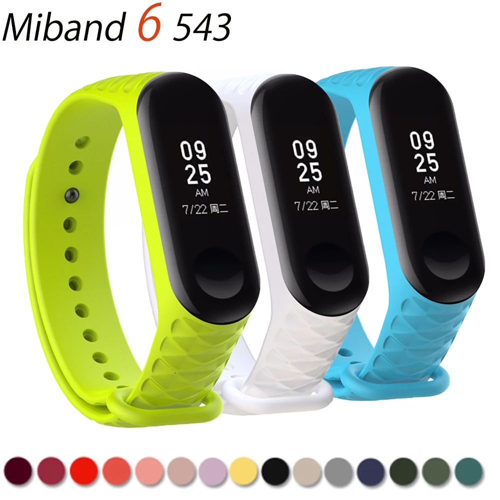 

Браслет Mi band 6 для Xiaomi Mi Band 5, цветной спортивный силиконовый ремешок для наручных часов, смарт-браслет Band4 Mi band 3 4 5, ремешок для часов
