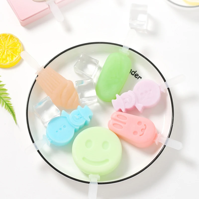 Silicone Animals Shape Jelly Form Ice Cream Mold with Cover Maker for Ice Lolly Moulds Ice Cube Tray for Candy Bar Decoration