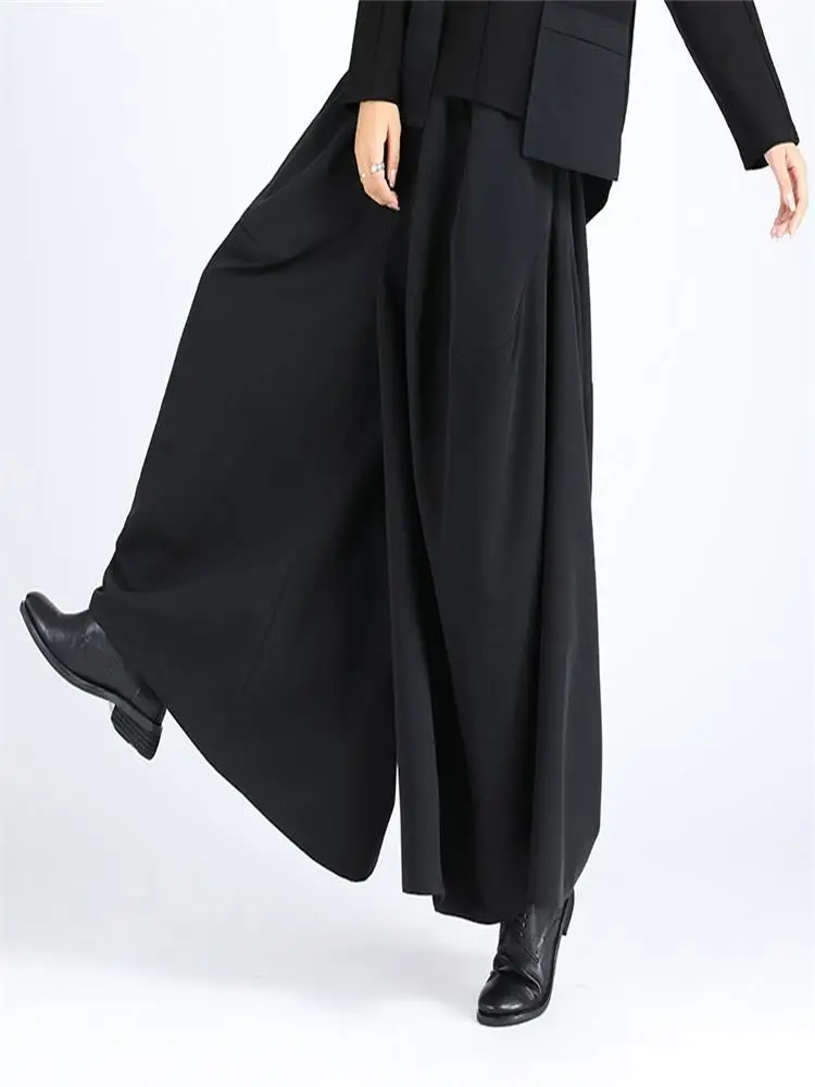 Lady Trouser Skirt Casual Pants Wide Leg Pants Autumn And Winter New Pure Color Super Loose Personality A Version Skirt Design