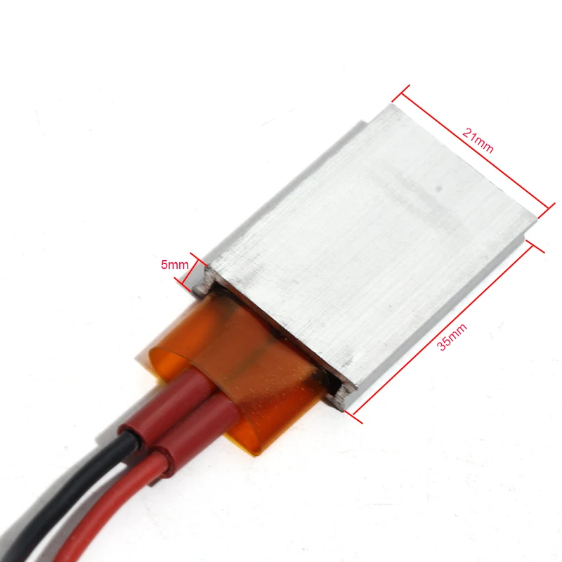 LUJINXUN 12 فولت ~ 220 فولت 35x21 مللي متر درجة حرارة ثابتة السيراميك PTC عنصر التدفئة غلاف من الألومنيوم لوحة التدفئة 5 قطعة