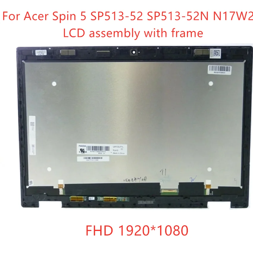 

13.3 INCH LCD Screen Display Touch Glass Digitizer Assembly For Acer Spin 5 SP513-52 SP513-52N N17W2 1920*1080 FHD 30pins