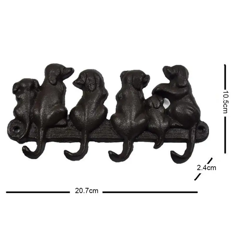 Iron Wall Hook Cast Iron Dog Hook Pastoral European Style Retro Wall Key Hanger Coat Hat Racks Kitchen Bathroom Accessories