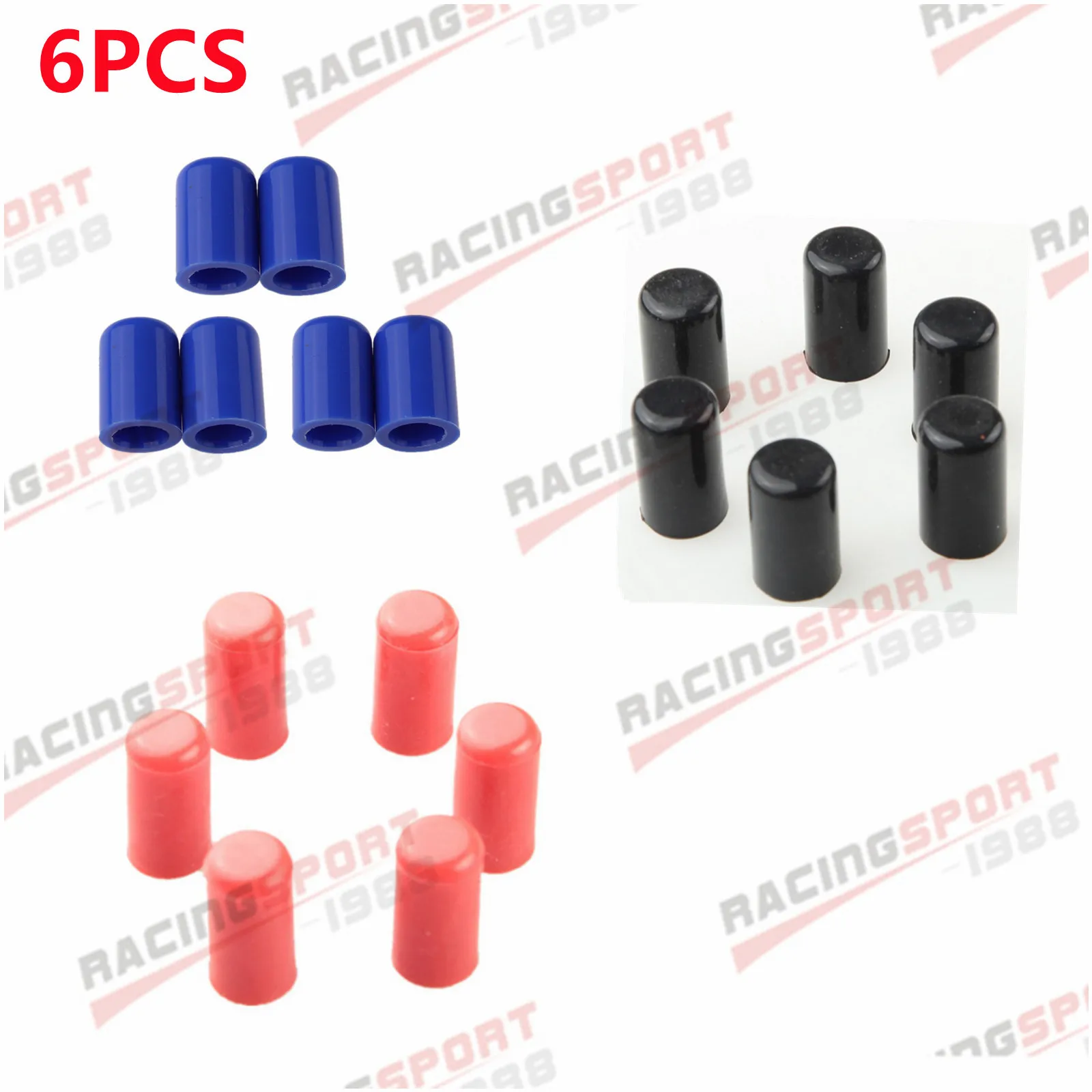 

6PCS 16mm 5/8" ID Silicone Blanking Cap Intake Vacuum Hose End Bung Plug Black/Red/Blue