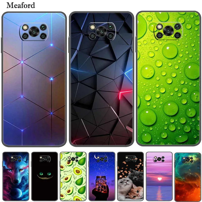 

For Poco X3 Pro Case Bumper Silicon TPU Soft Phone Cover For Xiaomi Poco X3 NFC Pro Case Cartoon Funda on Pocophone X3 NFC Coque