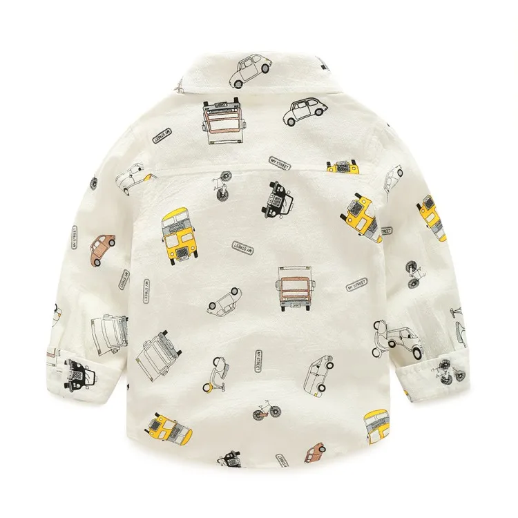 COOTELILI Cartoon Children Boys Shirt Kid Long Sleeve Car Shirts Child Kids Boys Shirt Tops Blouse Casual Clothes