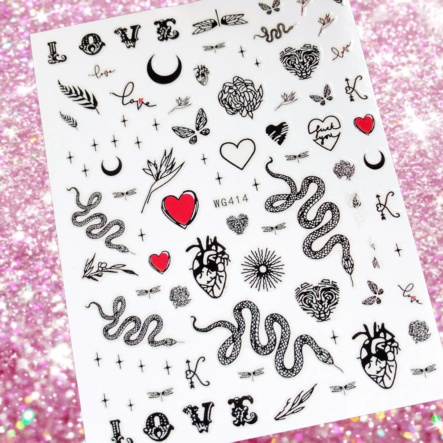 

3D Nail Sticker Decals Fashion Snake Dragon Leopard Print Nail Art Decorations Stickers Sliders Manicure Accessories HL224