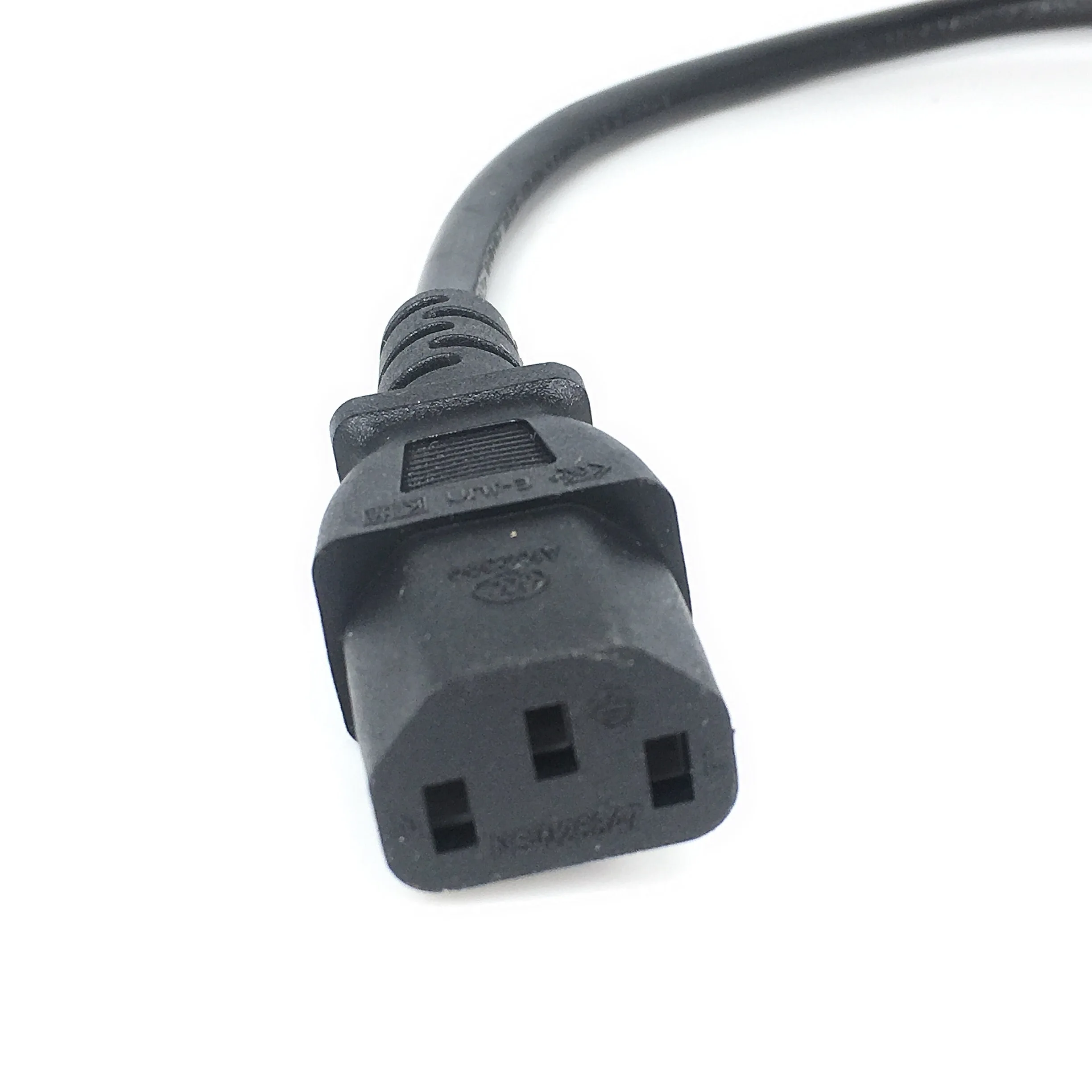 IEC320 3 pin C14 TO Male C13+2 hole EU 4.0mm Female socket AC power cord 0.3m Y Type Splitter Power Cord IEC320 3 pin C14 TO Ma