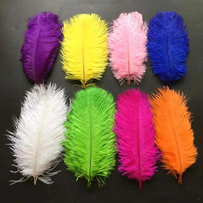 Plumas de avestruz para manualidades, atrapasueños, fabricación de joyas, decoración de ropa de boda, 15-30cm de largo, 10 unidades por lote