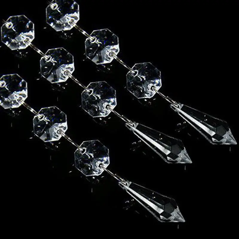 Transparent Acrylic Crystal Garland Hanging Bead Curtain, Party Celebration Decoration, Christmas Tree Pendant, 30 Pcs, 60Pcs