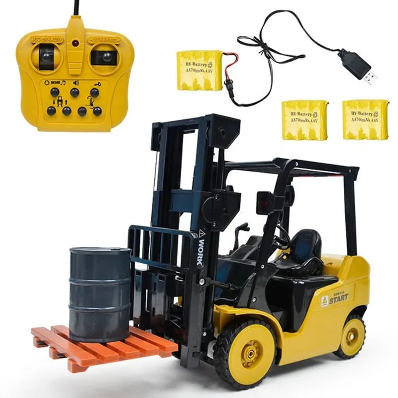 High Simulation Forklift Truck 2.4G RC Forklift Truck Loader Truck Auto Demo Lifting Music Light Car Engineering Vehicle Trucks