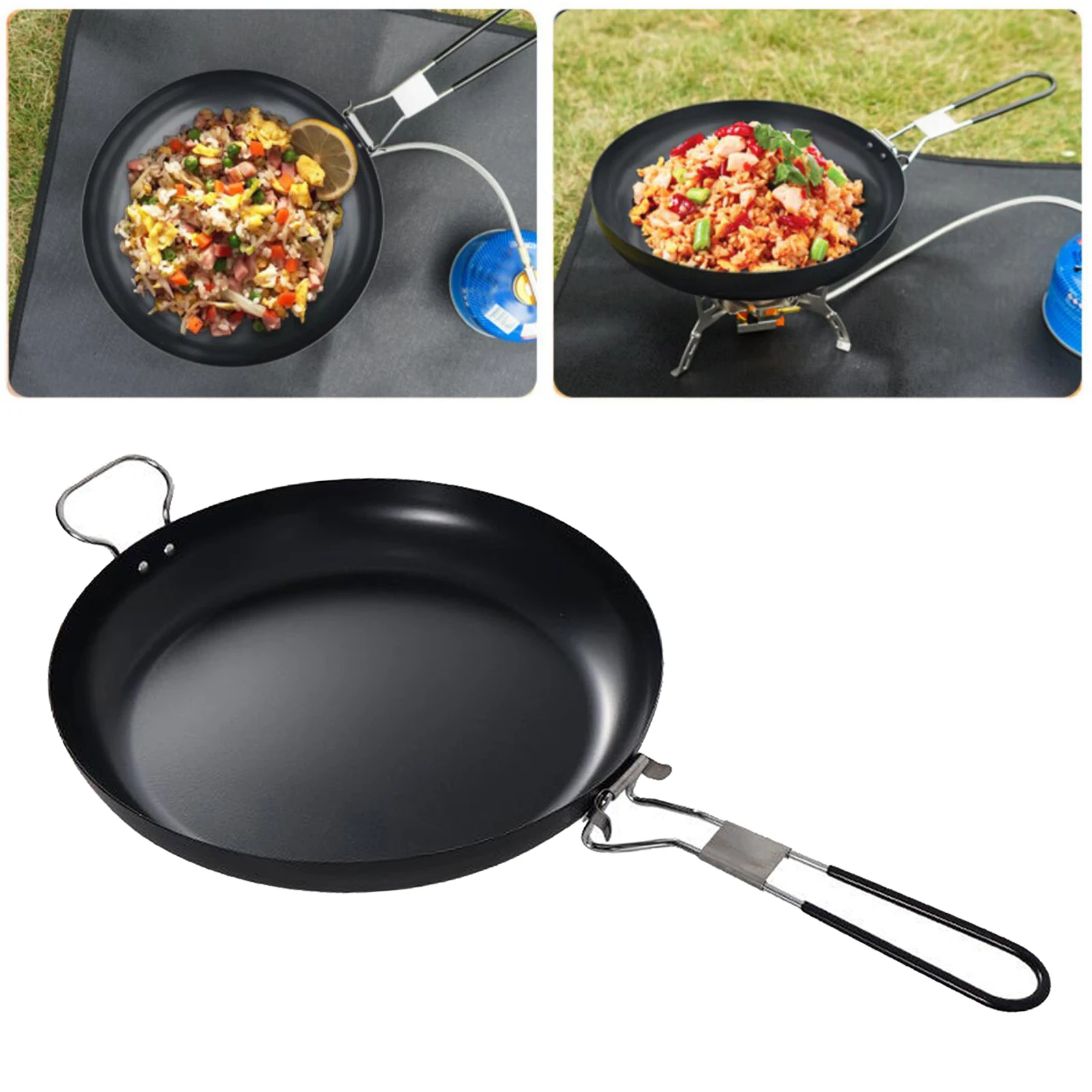 Mini Camping Cookware Nonstick Frying Pan Frypan Lightweight w/ Foldable Handle for Outdoor Hiking Picnic Backpacking