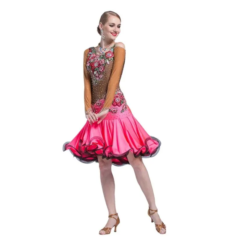 L-16548 Professional Latin american dancing dresses competition adult girls Latin dance dress for sale