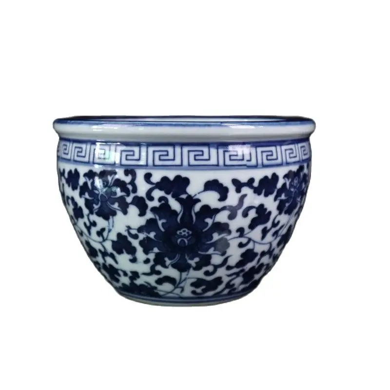 

China Old Porcelain Blue And White Tangled Lotus Pattern Pot