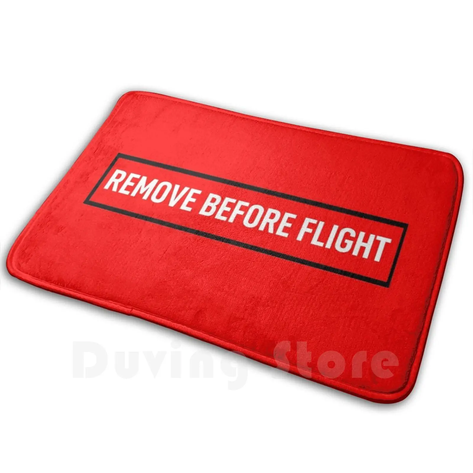 Remove Before Flight Carpet Mat Rug Cushion Soft Non-Slip Remove Before Flight Army Airplane Soldier Flying Warning Sign